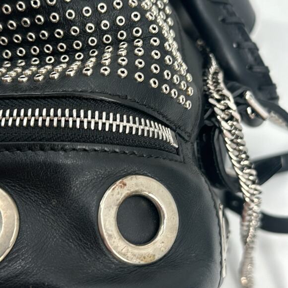 Alexander McQueen black calfskin leather grommet backpack - Picture 16 of 16